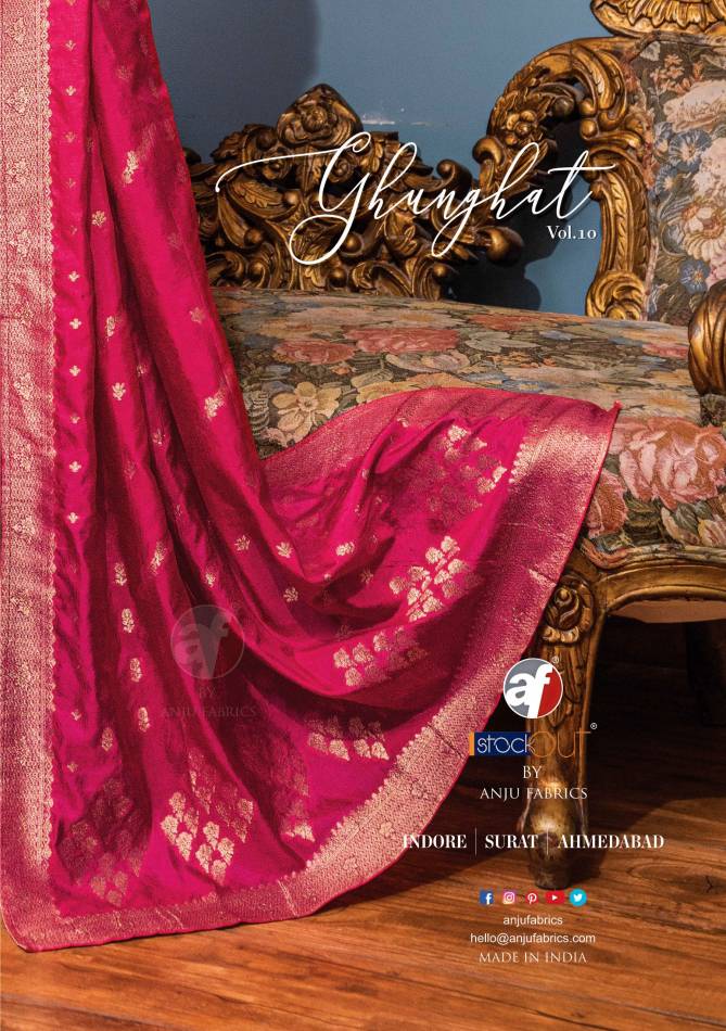 Ghunghat Vol 10 By Af Silk Handwork Designer Kurti With Pant Dupatta Wholesale Online
